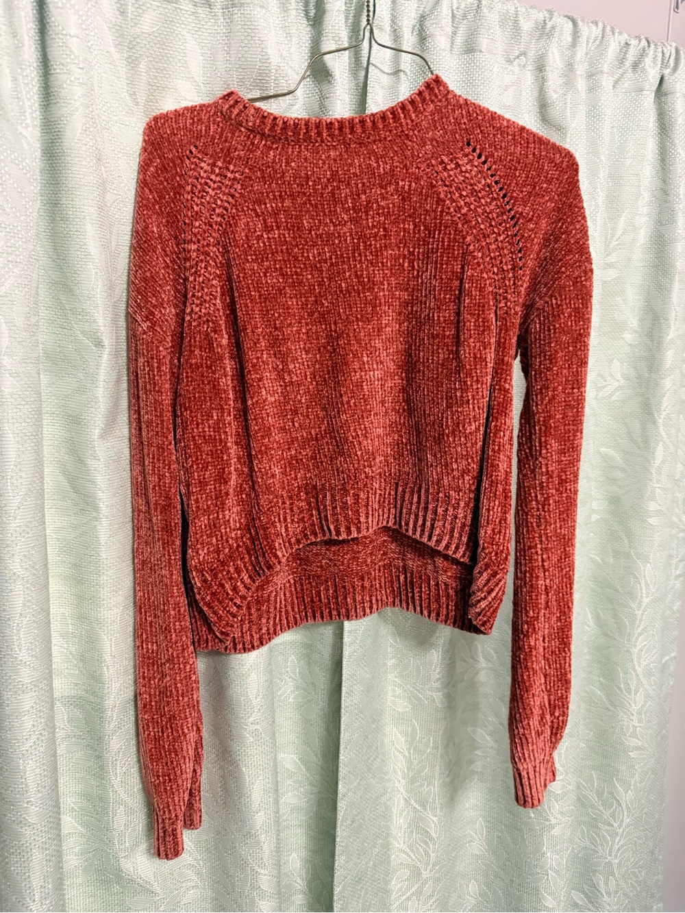 Charlotte Russe Rust Chenille Crewneck Sweater